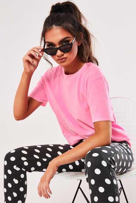 Pink Washed Basic T Shirt, , large image number 0