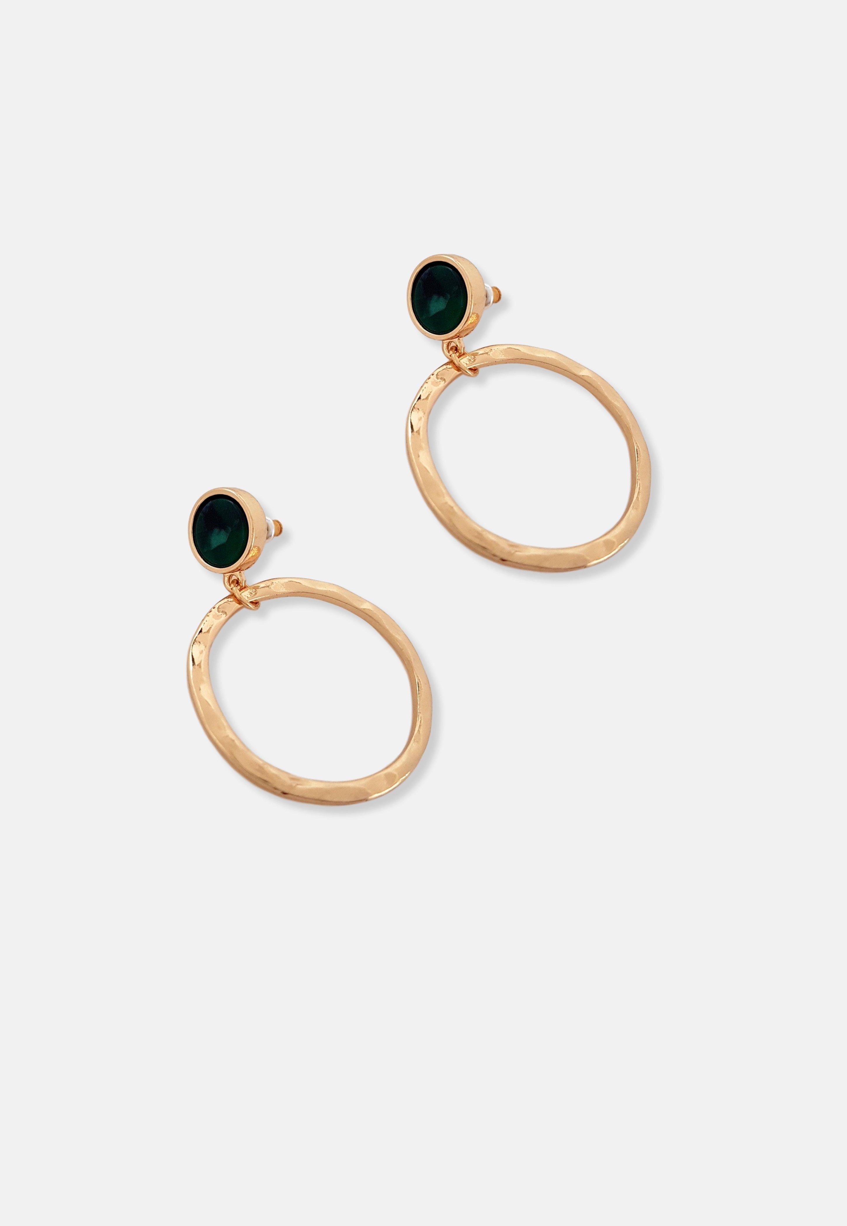 Emerald Resin Ring Earrings, Women, , large image number 0