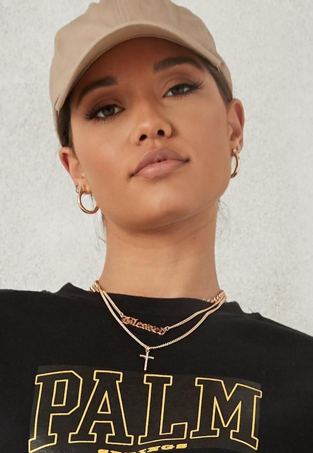 Gold Look Chunky Mini Hoop Earrings, Women, , large image number 1