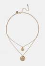 Missguided - Gold Double Gold Coin Pendants, Women