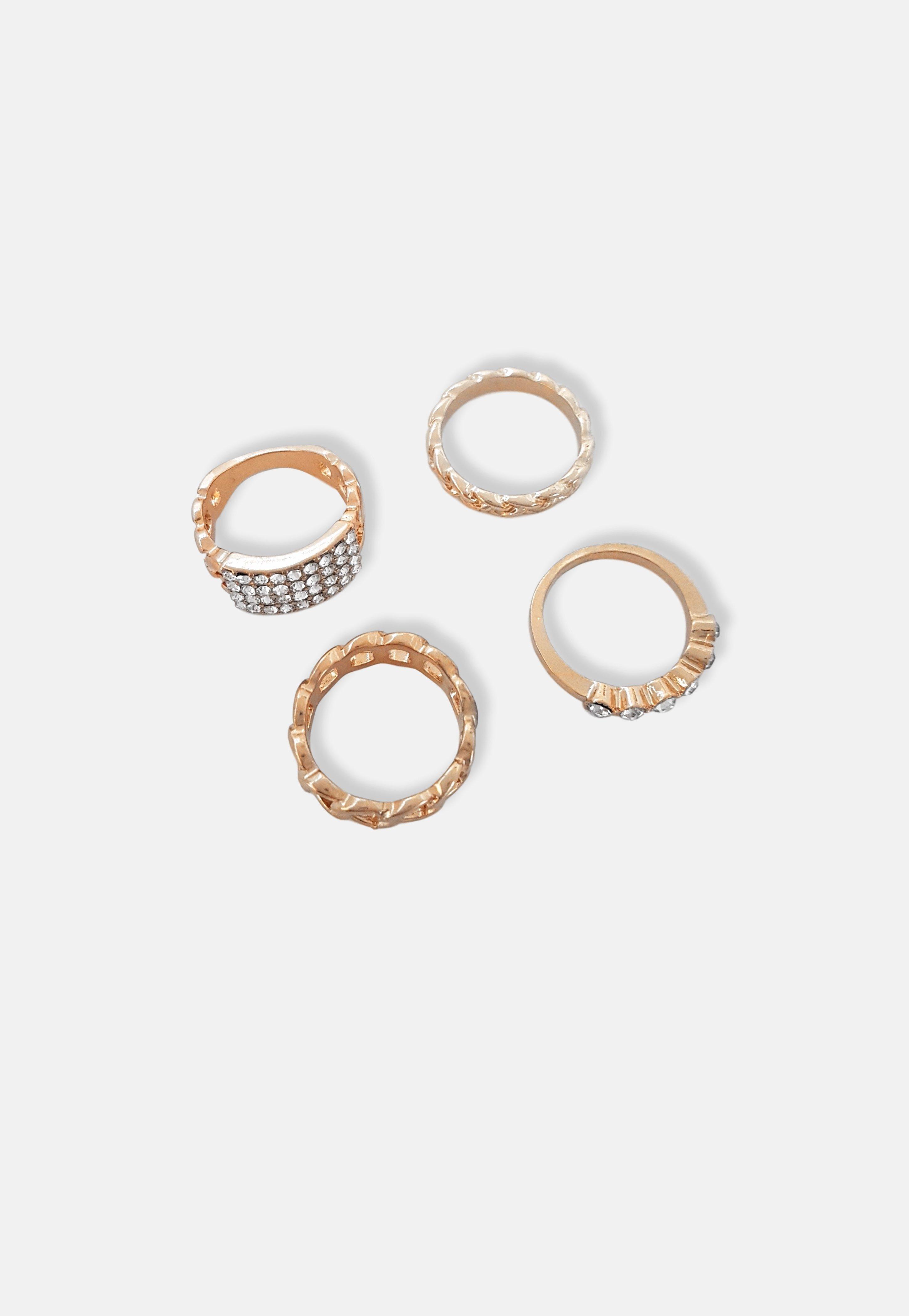Gold Pave Chain Ring Pack, Women, , large image number 2