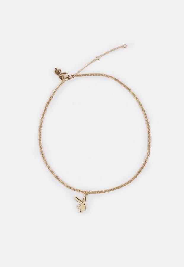 Gold Look Playboy X Missguided Look Bunny Pendant Necklace, Women, , large image number 1