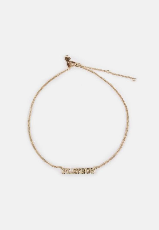 Gold Look Playboy X Missguided Chain Necklace, Women, , large image number 1