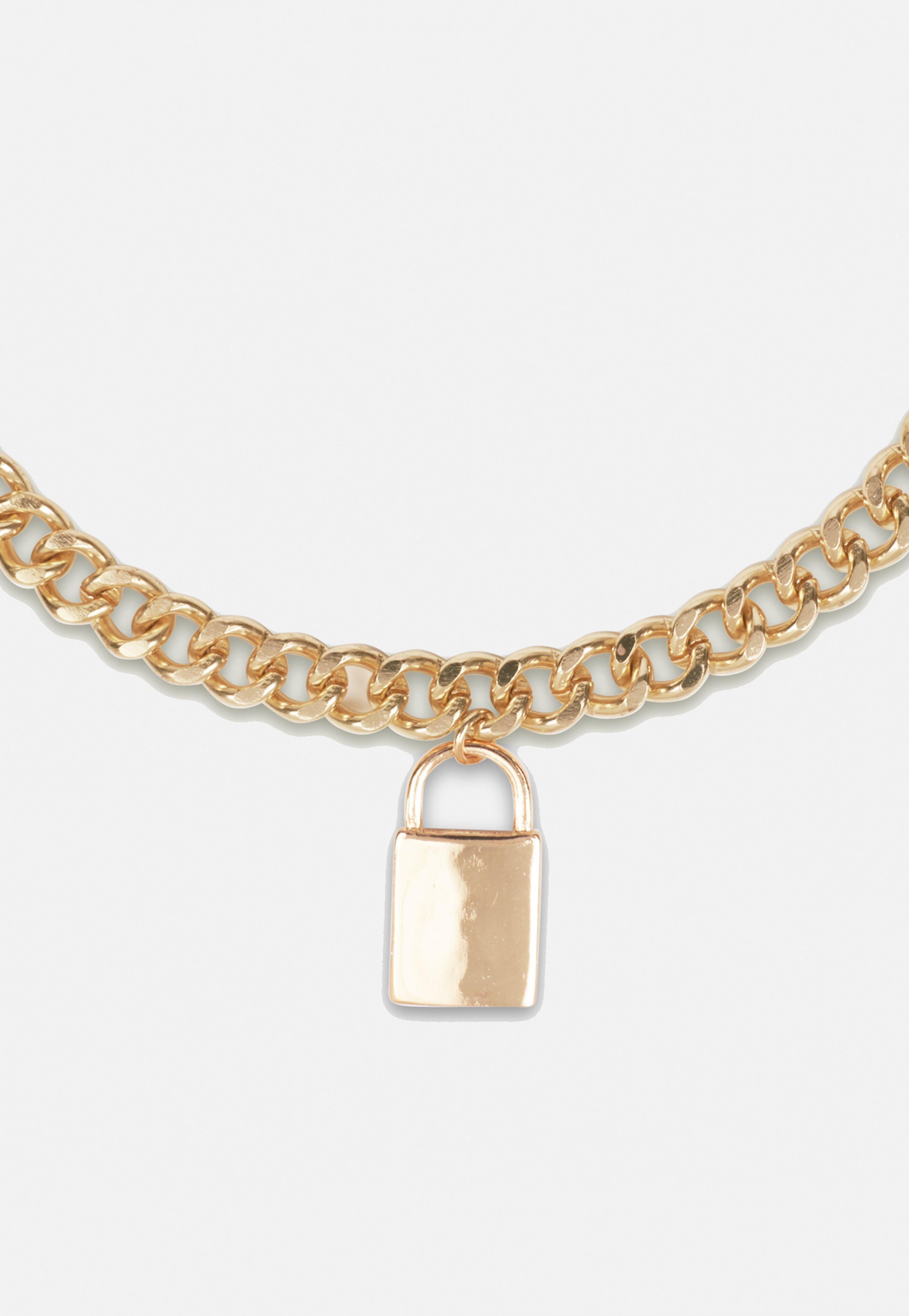 Gold Padlock Chunky Chain Necklace, Women, , large image number 2