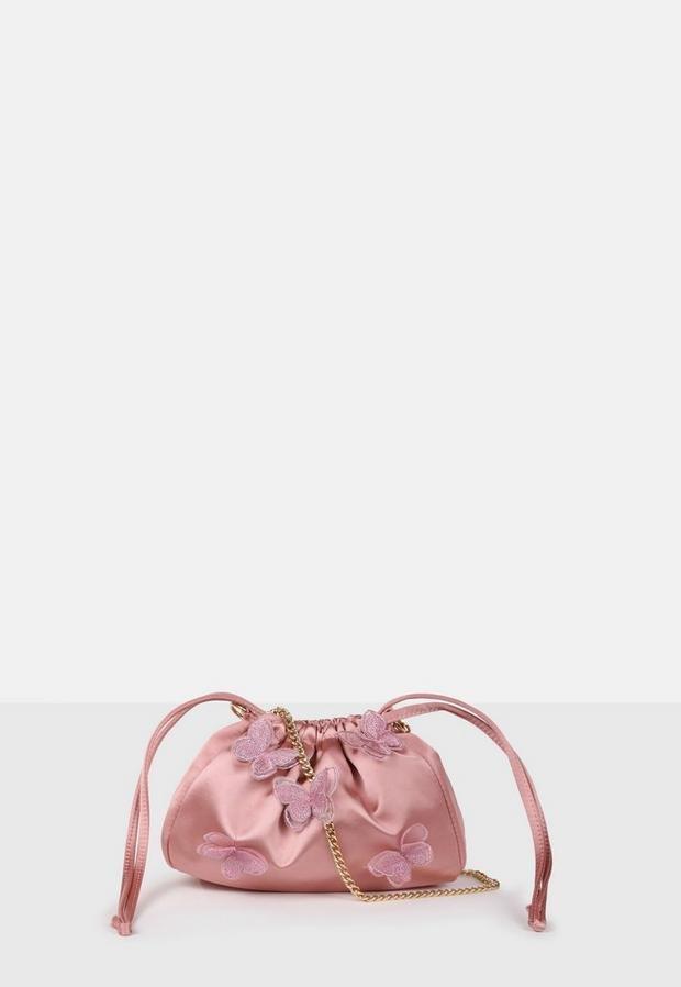 Pink Butterfly Applique Bag, Women, , large image number 0