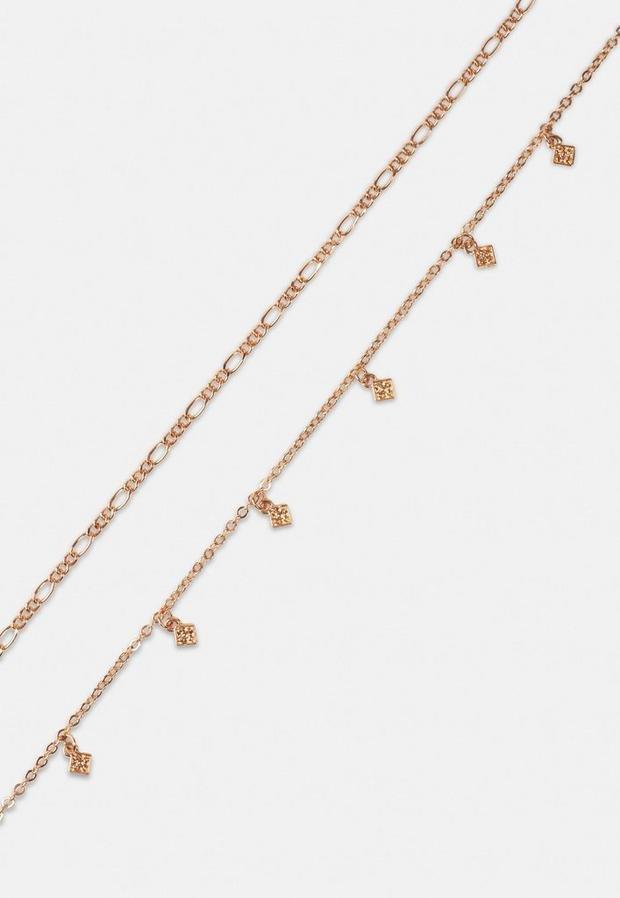 Gold Look Diamante Drop Anklet, Women, , large image number 2
