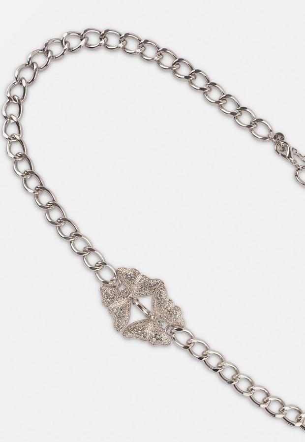 Silver Look Pave Butterfly Chain Belt, Women, , large image number 1