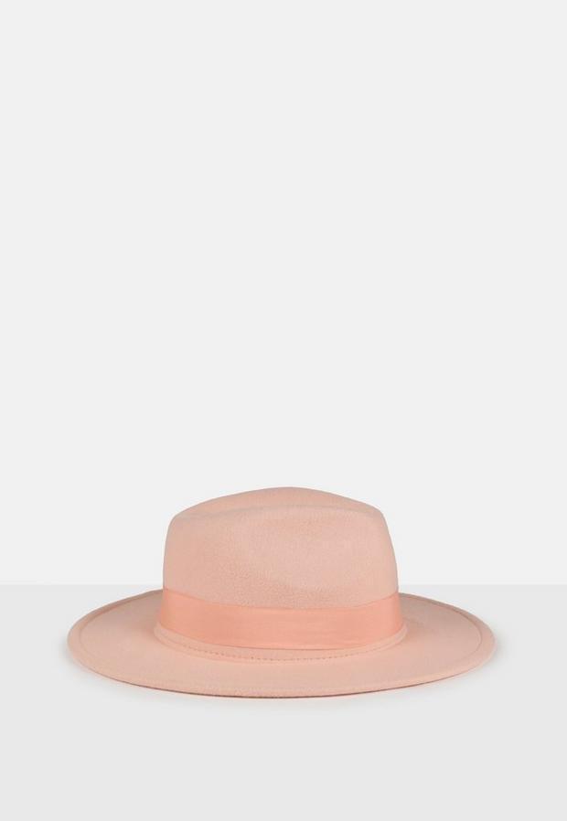 Blush Pink Fedora Hat, Women, , large image number 0