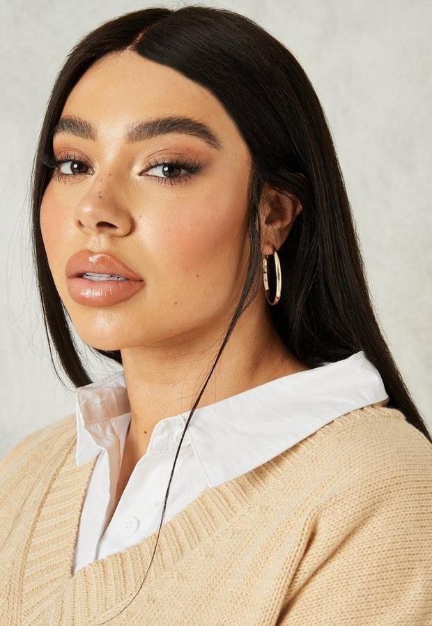Gold Look Thin Hoop Earrings 3 Pack, Women, , large image number 0