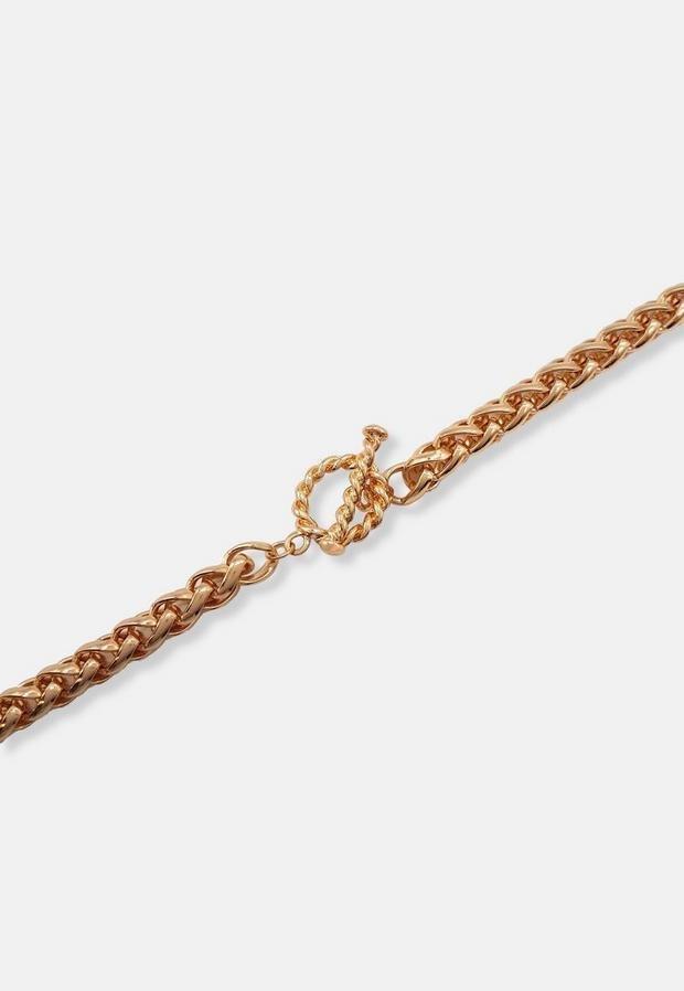 Gold Look Ring T Bar Necklace, Women, , large image number 2