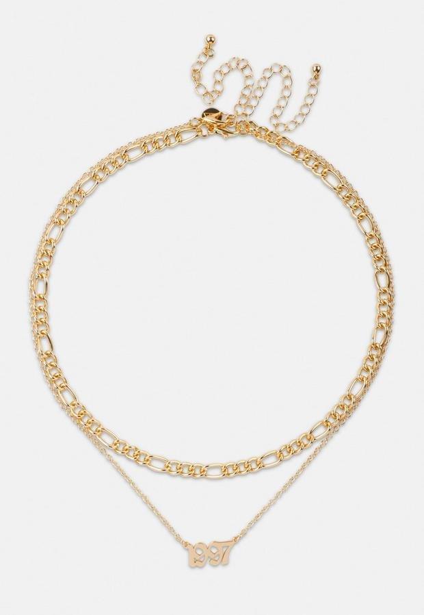 Gold Look 1997 Gothic Year Necklaces 2 Pack, Women, , large image number 0