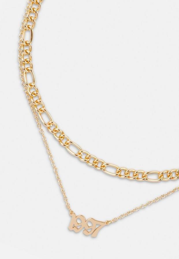 Gold Look 1997 Gothic Year Necklaces 2 Pack, Women, , large image number 2