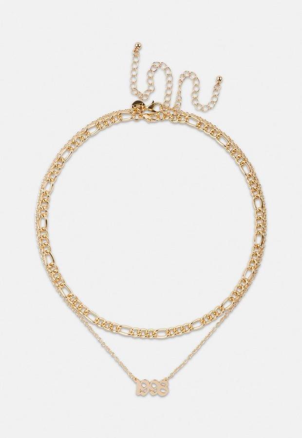 Gold Look 1998 Gothic Year Necklaces 2 Pack, Women, , large image number 1