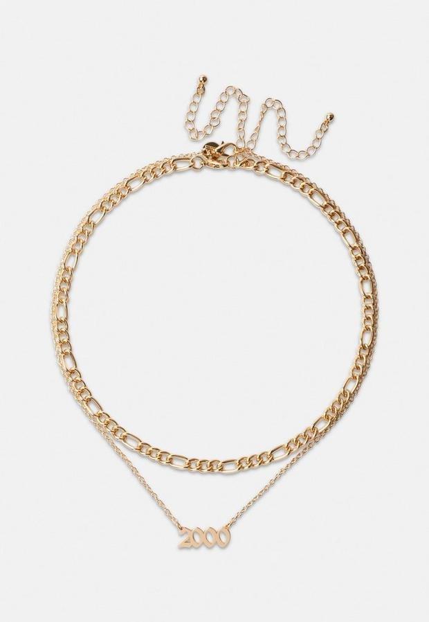 Gold Look 2000 Gothic Year Necklaces 2 Pack, Women, , large image number 1
