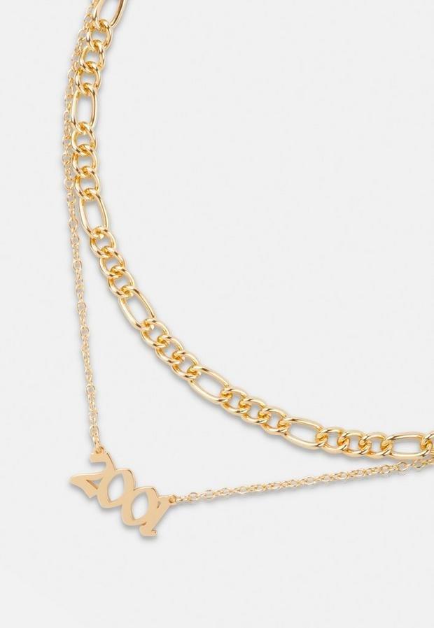 Gold Look 2001 Gothic Year Necklaces 2 Pack, Women, , large image number 2