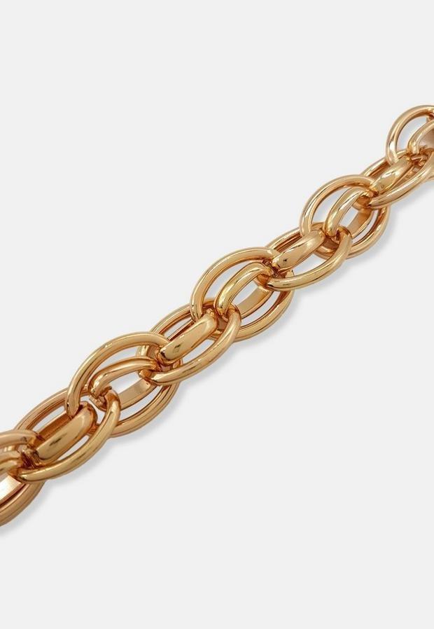 Gold Look Interlinked Chain Necklace, , large image number 2