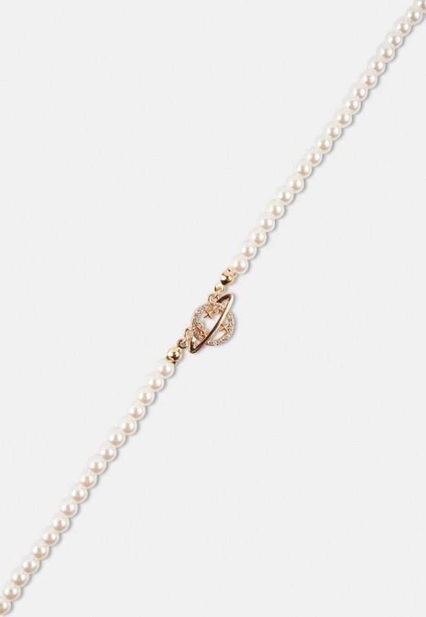 Gold Look Orb Mock Pearl Necklace, Women, , large image number 0