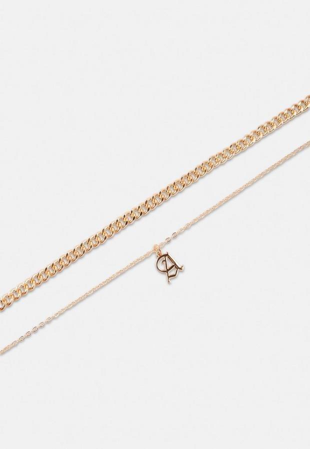 Gold Look Gothic Initial A Pendant Necklace, Women, , large image number 0