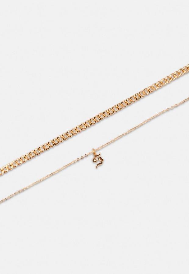 Gold Look Gothic Initial Pendant S Necklace, Women, , large image number 2
