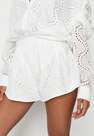 Missguided - White Broderie Mini Shorts, Women