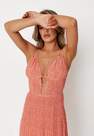 Missguided - Peach Ditsy Floral Strappy Mini Dress, Women