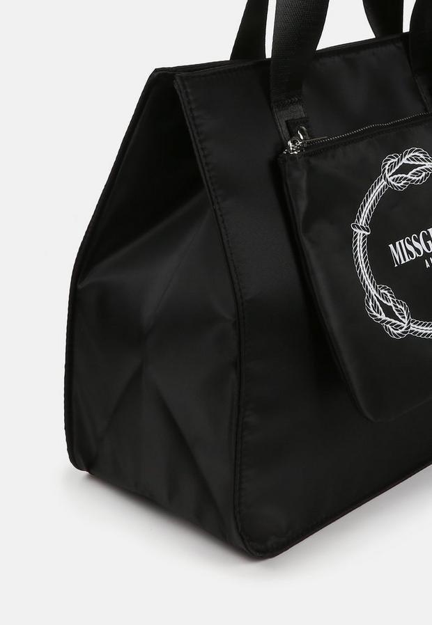 Black Black Branded Rope Logo Print 3 In 1 Tote Bag, , large image number 3