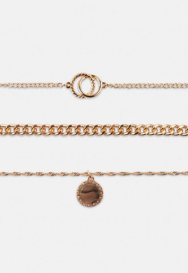Gold Look Multi Row Resin Drop Necklace, Women, , large image number 2