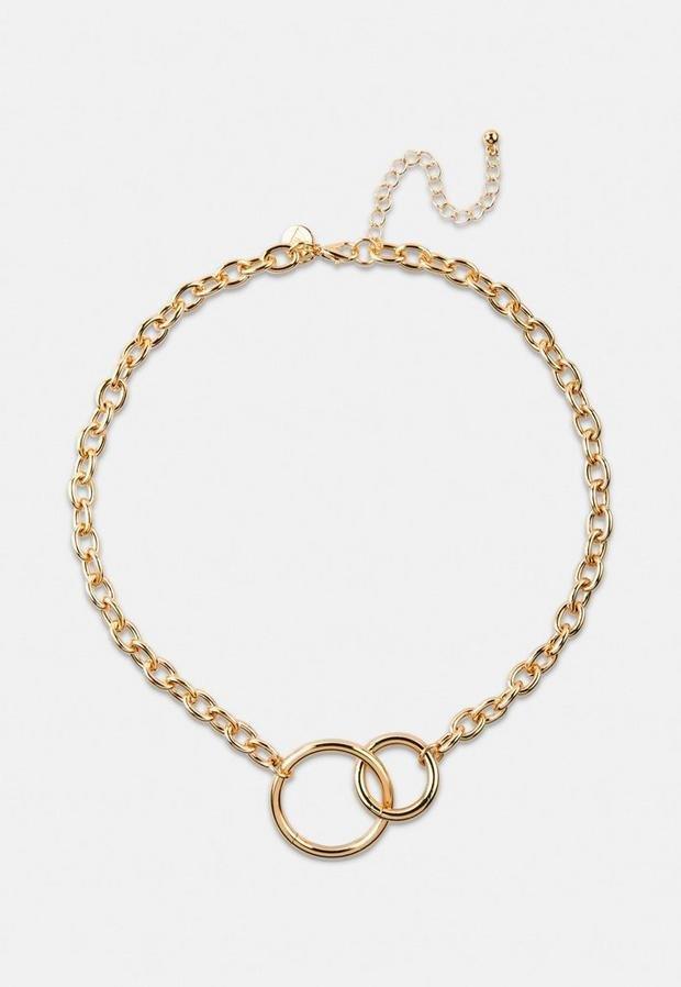 Gold Look Duo Link Chain Necklace, Women, , large image number 1