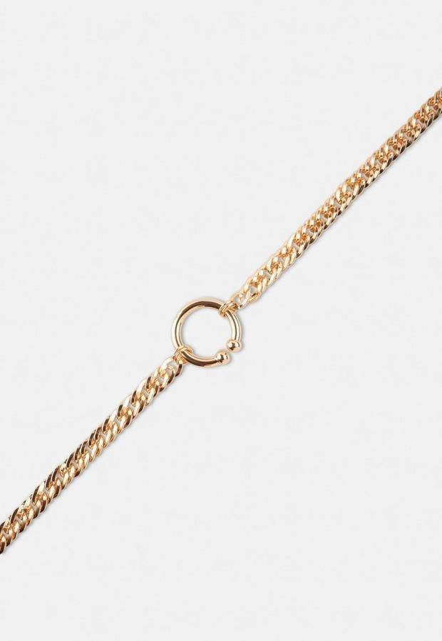 Gold Look Open Ring Chain Necklace, Women, , large image number 0