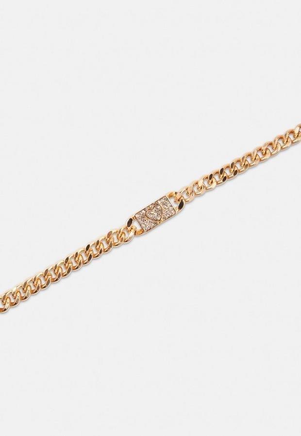 Gold Look Heart Pave Anklet Chain Anklet, Women, , large image number 0