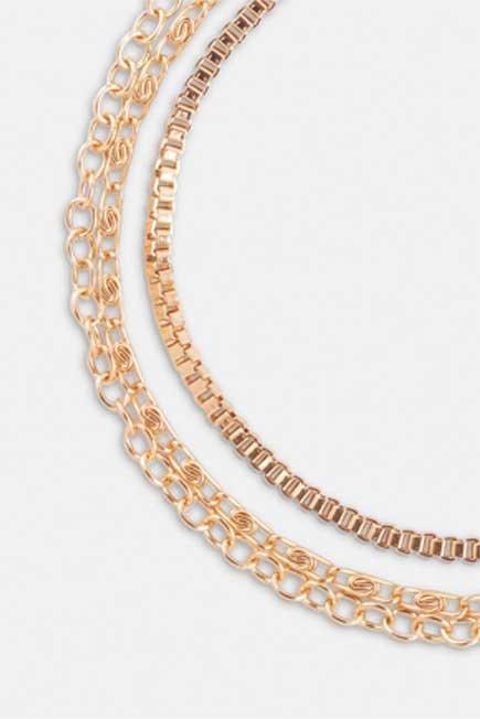 Gold Look 3 Chain Anklet, Women, , large image number 1