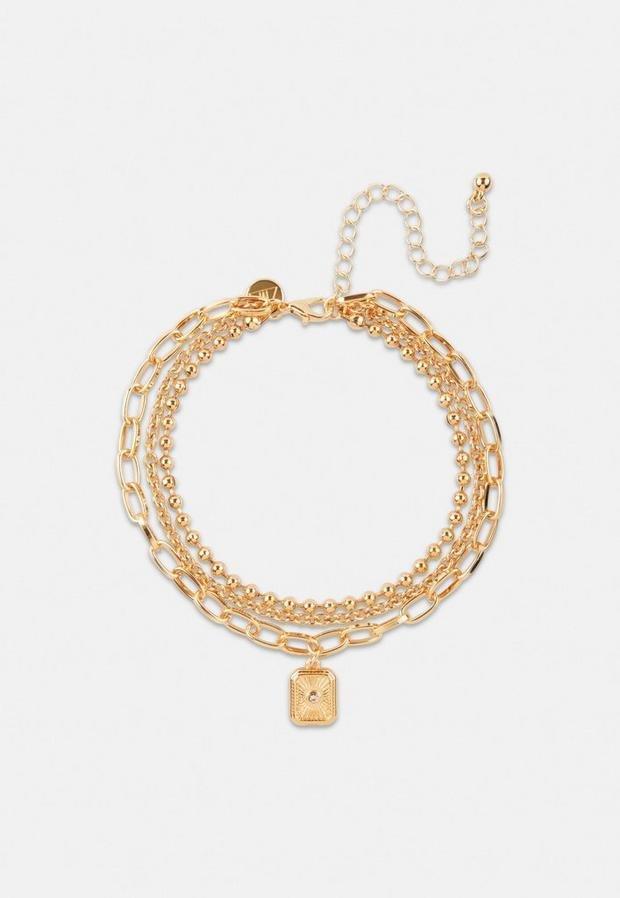 Gold Look Stone Tag Bracelet, Women, , large image number 1
