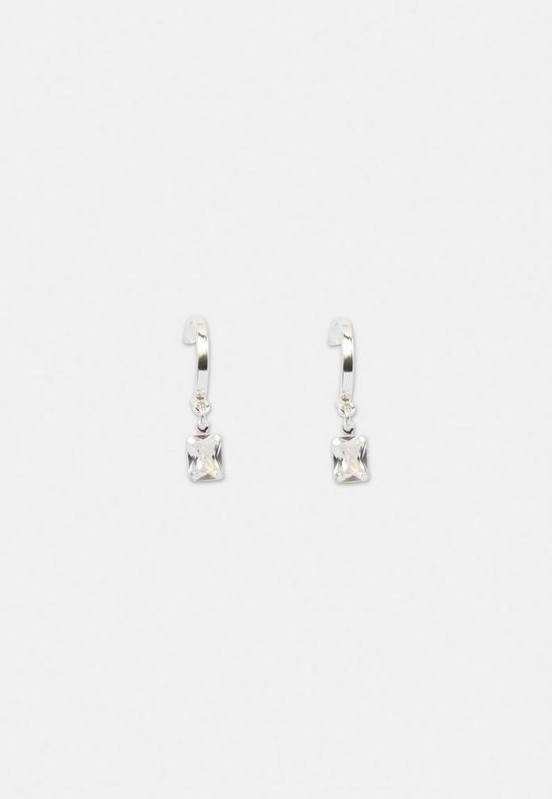 Silver Look Square Hoop Gift Earrings, , large image number 1