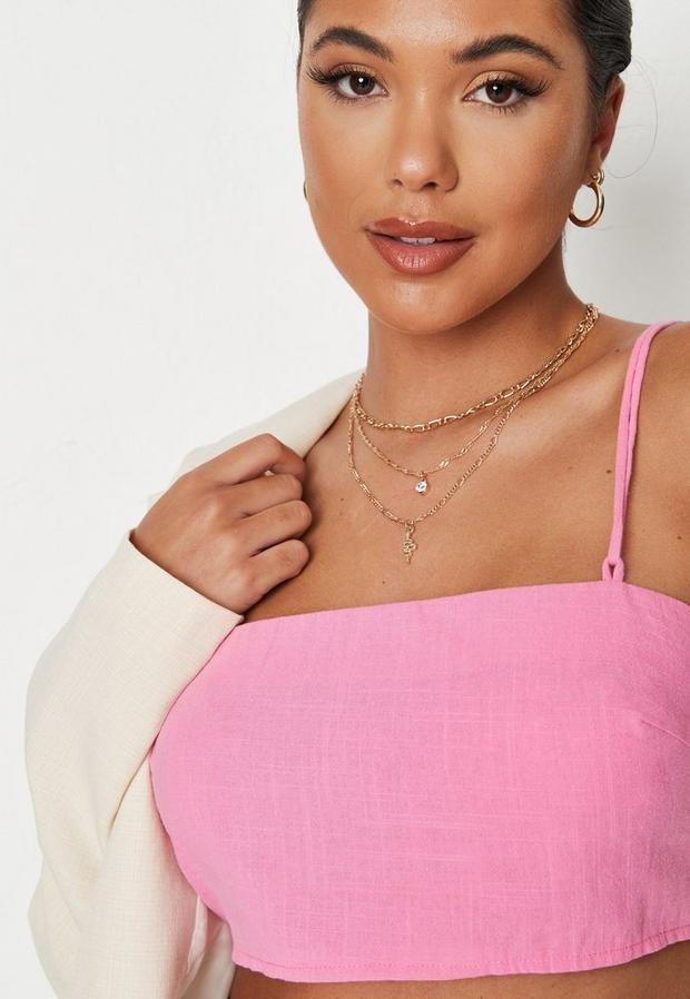 Gold Look Snake Drop Choker Multirow Necklace, Women, , large image number 0