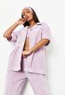 Missguided - Lilac Sean John X Missguided Velour Oversized Shirt, Women