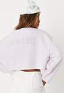 Missguided - Lilac Good Vibes Hotfix Cropped Sweatshirt, Women