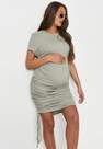 Missguided - Sage Rib Ruched Side Maternity Midi Dress, Women