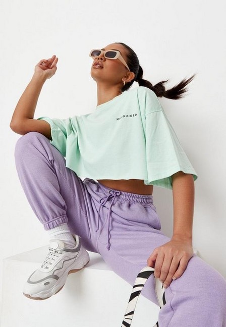 Missguided - Lime Missguided Crop T Shirt