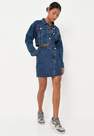 Missguided - Blue Blue Co Ord Asymmetric Denim Mini Skirt
