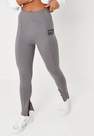 Missguided - Grey Missguided Badge Detail Leggings, Women
