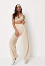 Missguided - Stone Waffle Wide Leg Trousers