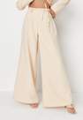 Missguided - Cream Tailored Pleated Masculine Trousers, Women