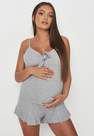 Missguided - Grey Tie Front Nursing Cami Top Maternity Pyjama Set, Women
