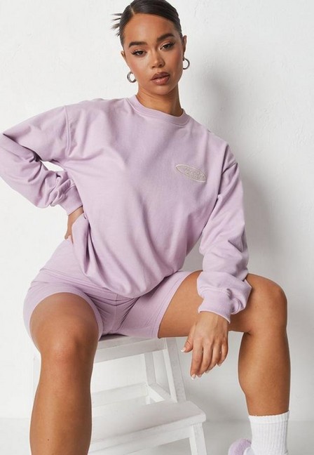 Missguided - Lilac Missguided Oversized Sweatshirt, Women
