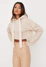 Missguided - Stone Co Ord Missguided Raw Hem Hoodie, Women