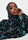 Missguided - Black Floral Stretch Rib Hijab, Women