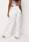 Missguided - White Wide Leg Satin Trousers, Women