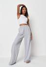 Missguided - Grey Basic Loopback Wide Leg Joggers
