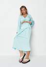 Missguided - Mint Blue Co Ord Satin Tie Side Midi Skirt