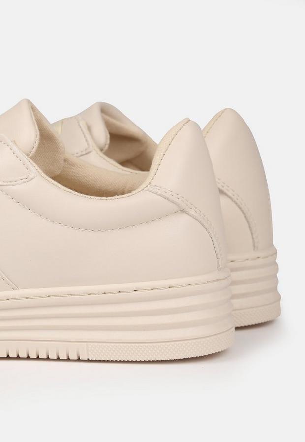 Cream Cream Perforated Trim Trainers, , large image number 2